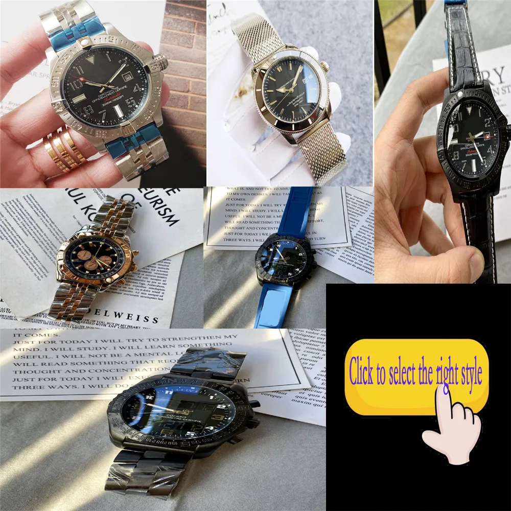 Montres de poignet pour hommes News Mens Watches Tous cadran Work Quartz Watch High Quality Top Luxury Chronograph Clock Corloge en acier inoxydable Men Fashion B02