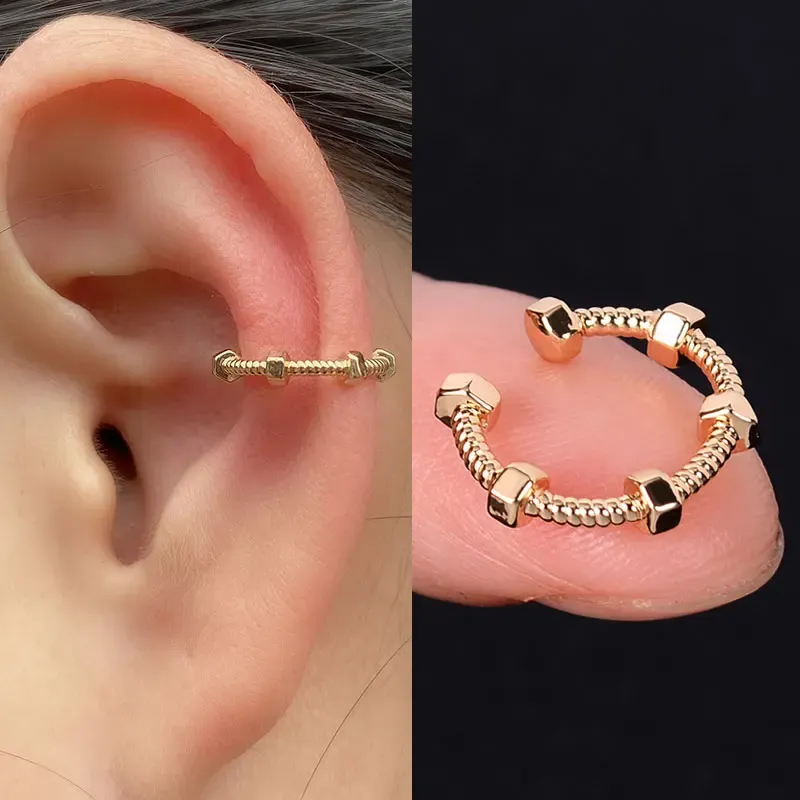 Boucles d'oreilles 1pc punk cool manchette Clip sur boucles d'oreilles femmes filles grimpeuse oreille cartilage oscillables clips empilables fausses coiffes non perçantes