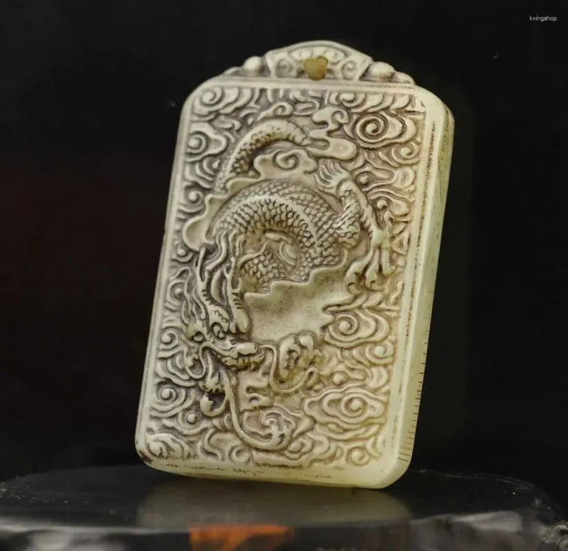 Decorative Figurines Old Natural Jade Hand-carved Statue Of Dragon Pendant