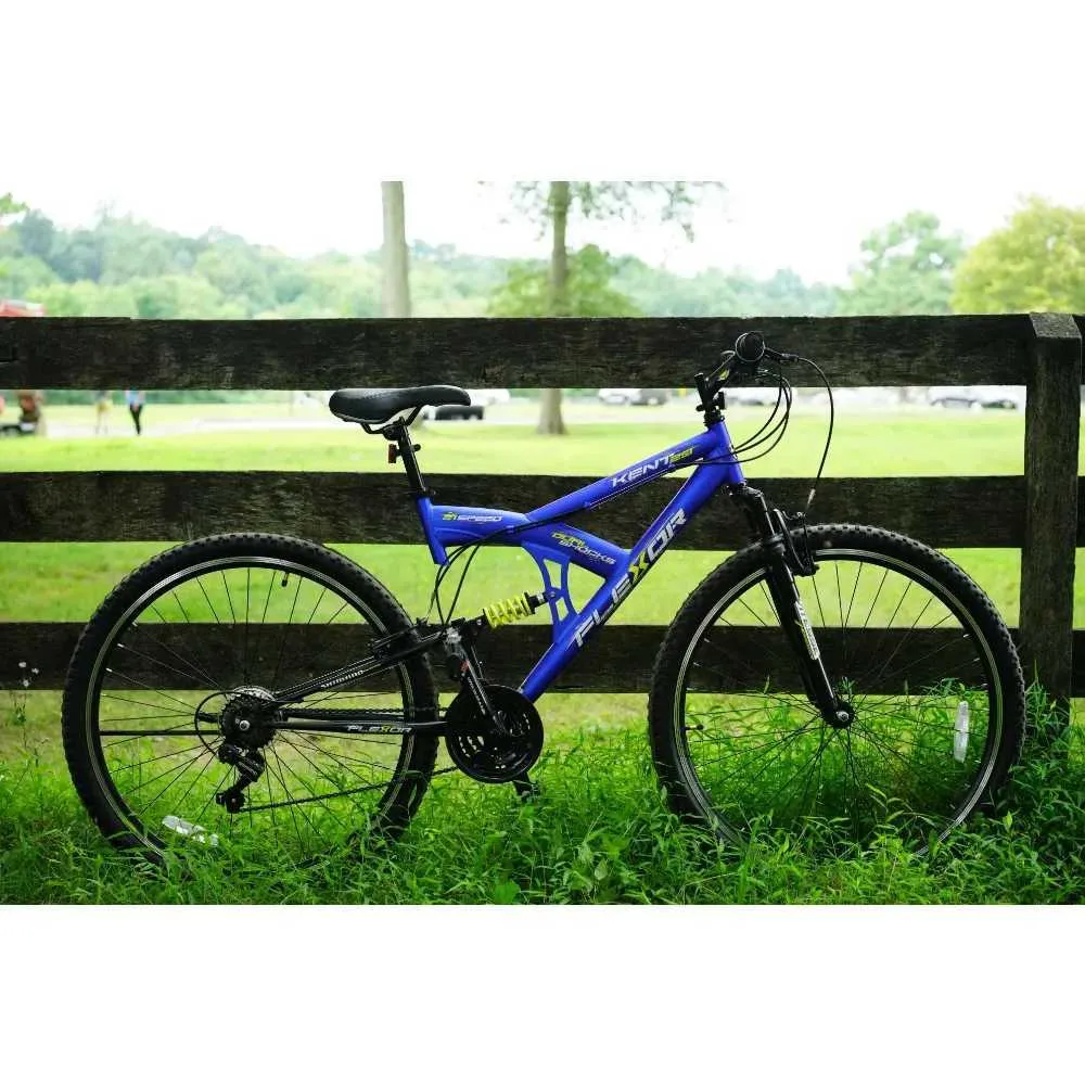 Cyklar 2023 Nya Kent Bicycles 29 in. Flexor Mens Dual Suspension Mountain Bike Blue Y240423