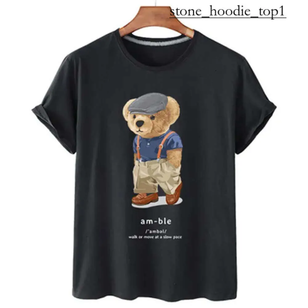 24 Nowy mały niedźwiedź Tshirt Designer Trendy T koszule niedźwiedzie koszulka damska damska koszulka graficzna graficzna niedźwiedź nadrukowany man swobodny tshirt luksusowe odzież z krótkim rękawem 2964