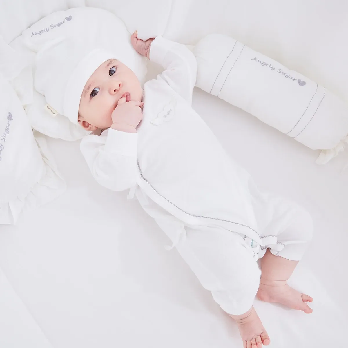 Одноказки чисторожденные новорожденные пижамы детская комбинезон Pima Cotton с длинным рукавом Bab