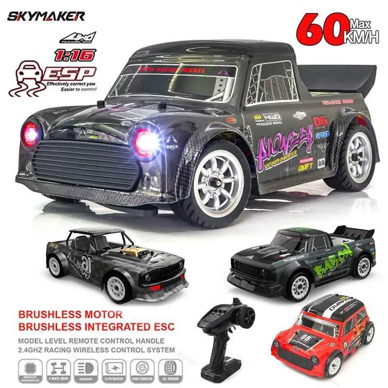 Electric/RC CAR SG1605 SG1606 SG1603 SG1604 PRO 1/16 RC CAR Hög hastighet 2,4 g borstlös 4WD 1 16 Drift Remote Control Racing Car Toys for Boys T240423