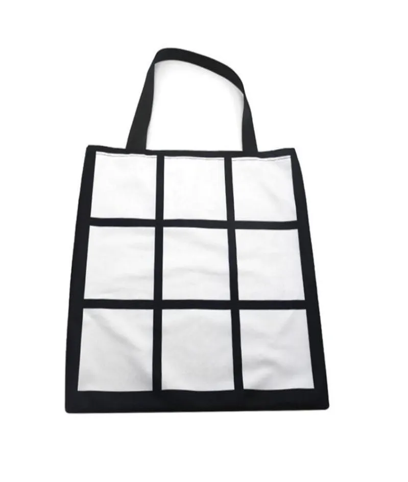 Tom Sublimation Grid Tote Bag White Diy Heat Transfer Sudoku Shopping Bag Twoids Gridview Reusable Storage Presentväskor Handväska 9688301