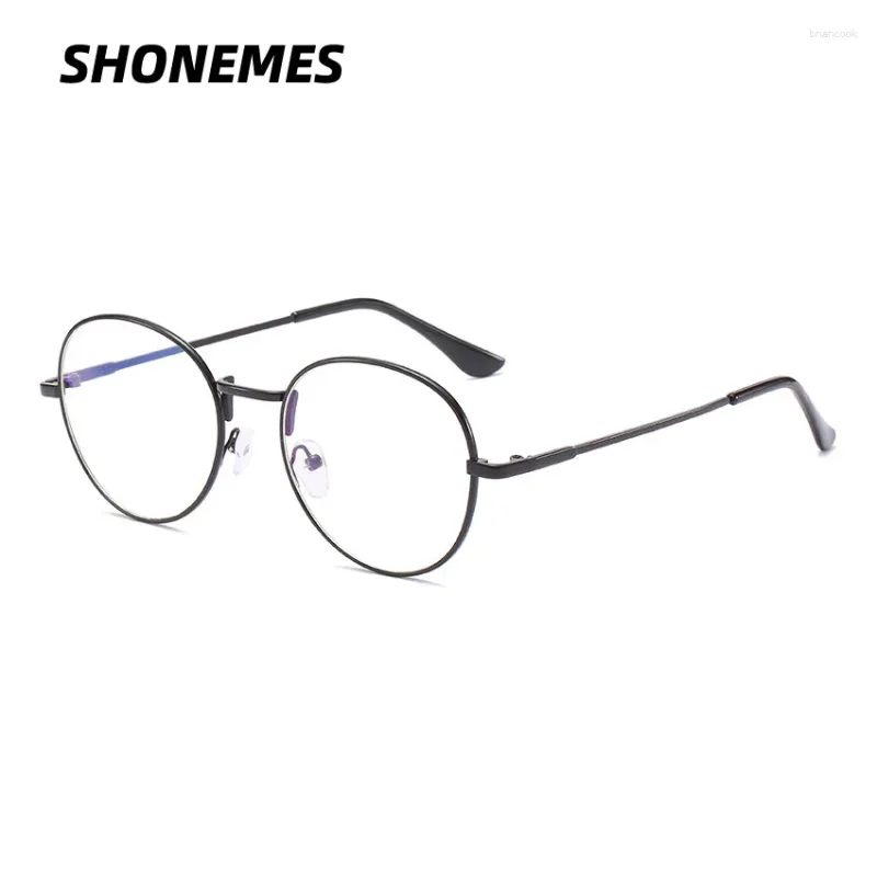 Güneş Gözlüğü Shonemes Klasik Yuvarlak Miyopya Gözlükleri Kadınlar Şart Gören Gözlük Metal Çerçevesi Erkek Miyop Gözlükler Diyopterler -1 2 3.5 4