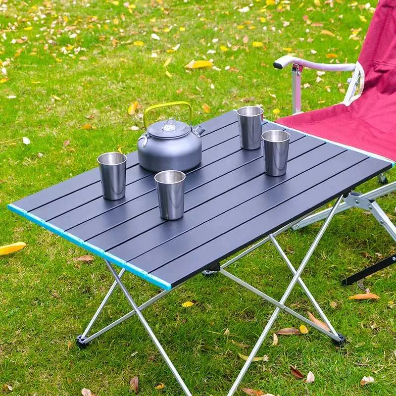 Camp Furniture Ultralight portable foldable camping table foldable outdoor dining table high-strength aluminum alloy garden party barbecue Y240423