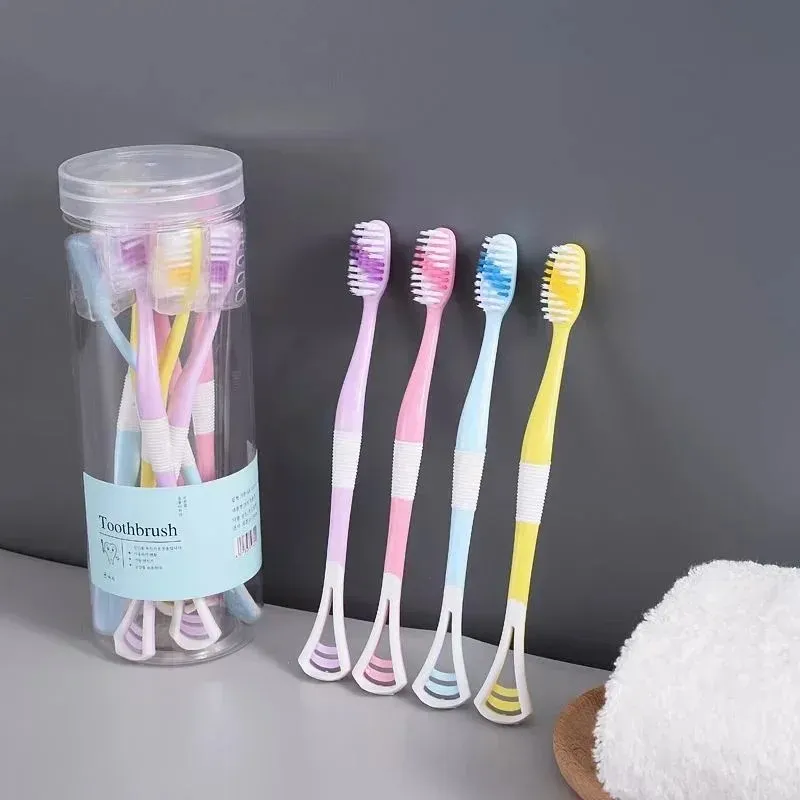 New toothbrush multi-function soft bristle toothbrush with tongue coating