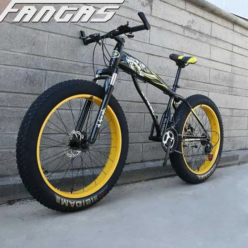 Cyklar Fat Däck Dual Disc Brake 26 Inch Affordable Vuxen Bicycle Snow Beach Bicycle // Y240423