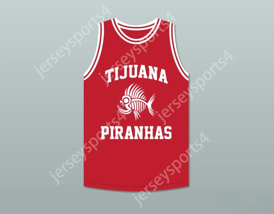 Niestandardowy numer nazwiska Męso młodzież/dzieci Salma Hayek 10 Tijuana Piranhas Red Basketball Jersey Mexey Expansion Team Top Sched S-6xl