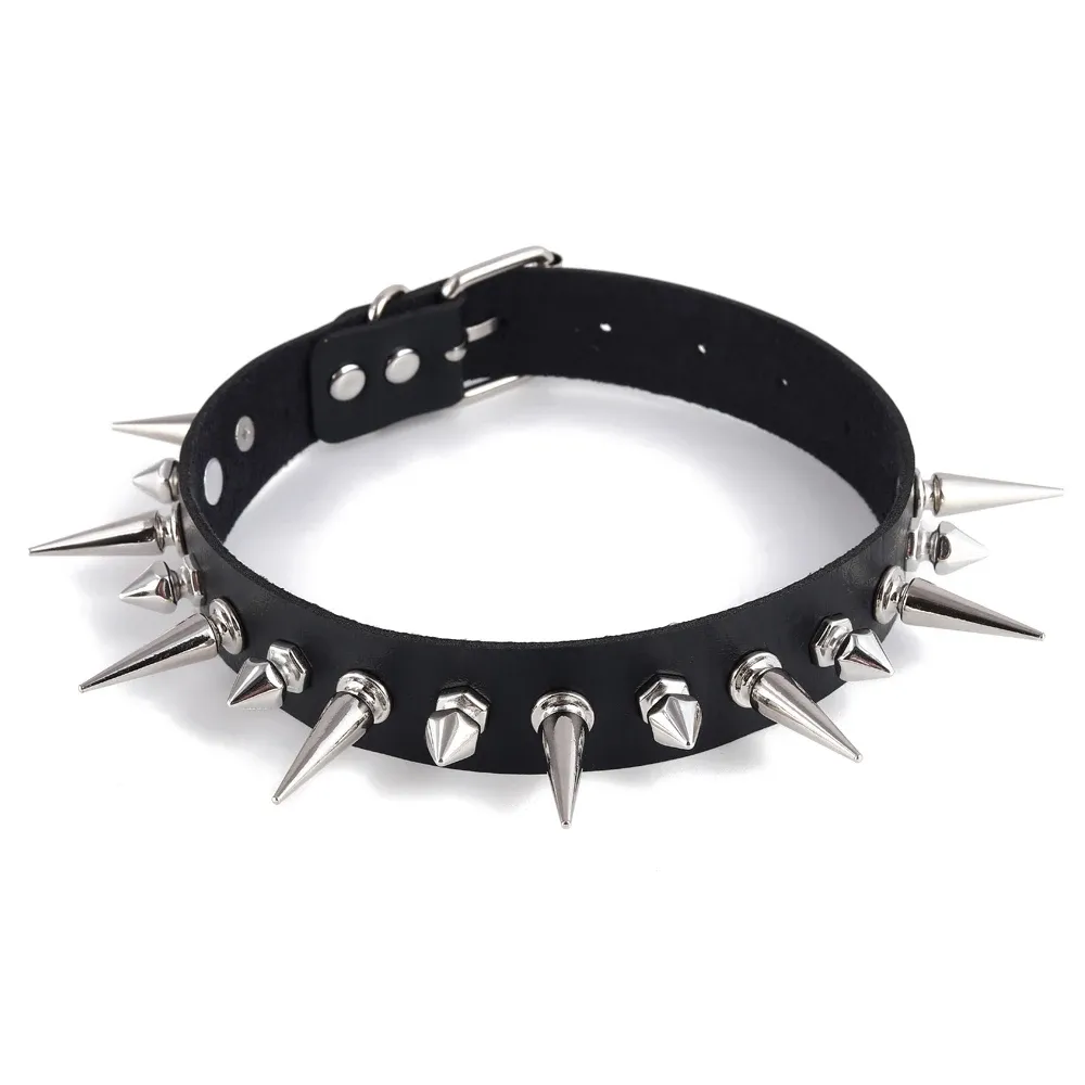 Colares emo pico gargantilha punk colar gótico moda moda de couro vegano cinturão de chocker acessórios harajuku jóias góticas halloween
