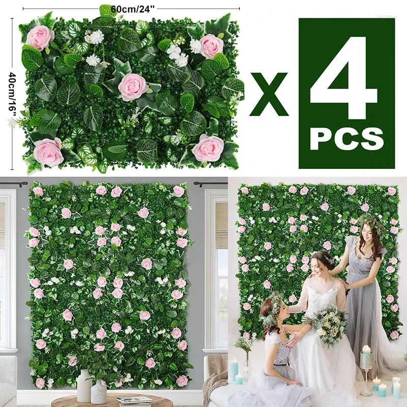 Декоративные цветы 4pc искусственные настенные панели 24 "x16"