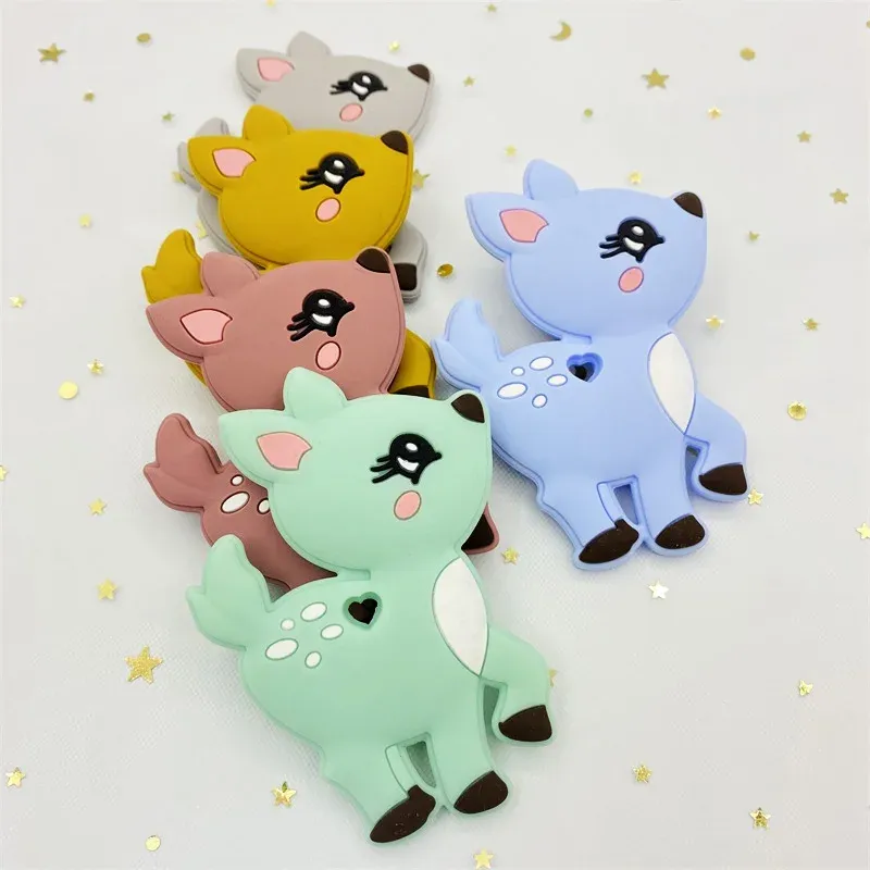 Blocks 5 / 10pc FAWN Baby Animal Silicone Teether Baby Denf Products Bpafree Baby Teether respectueux de l'environnement