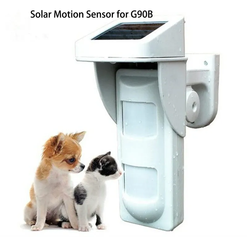 Detector WiFi Alarma G90B Sensor de movimiento de exterior Solar Detector PIR de mascotas externo con energía solar con 2 PIR con 2 PIR