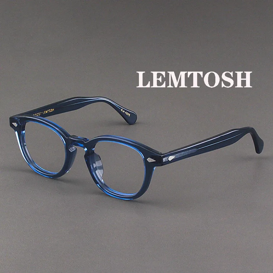 Lenti lenti degli occhiali ottici Frame da uomo Donne Johnny Depp Lemtosh Glassini vintage Acetato Acetato Frame per le lenti chiare maschi