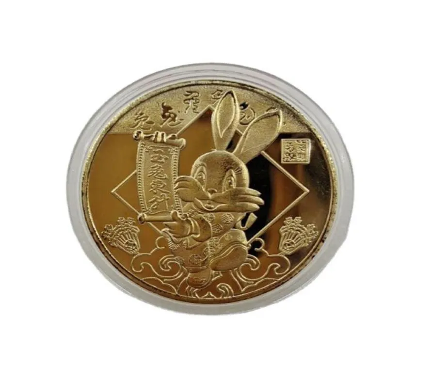 Kinesiska mynt Feng Shui Nyår 2023 Rabbit Collectible Coins Medal Collection Rabbit Symbol Souvenir Gift4660091