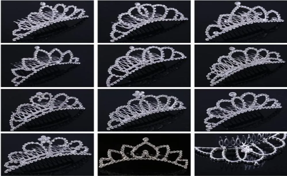 Shining Rhinestone Crown Girls039 Bruid Tiaras Fashion Crowns Hair Combs Bridal Headpieces Accessoires Party Haar sieraden voor W3221342