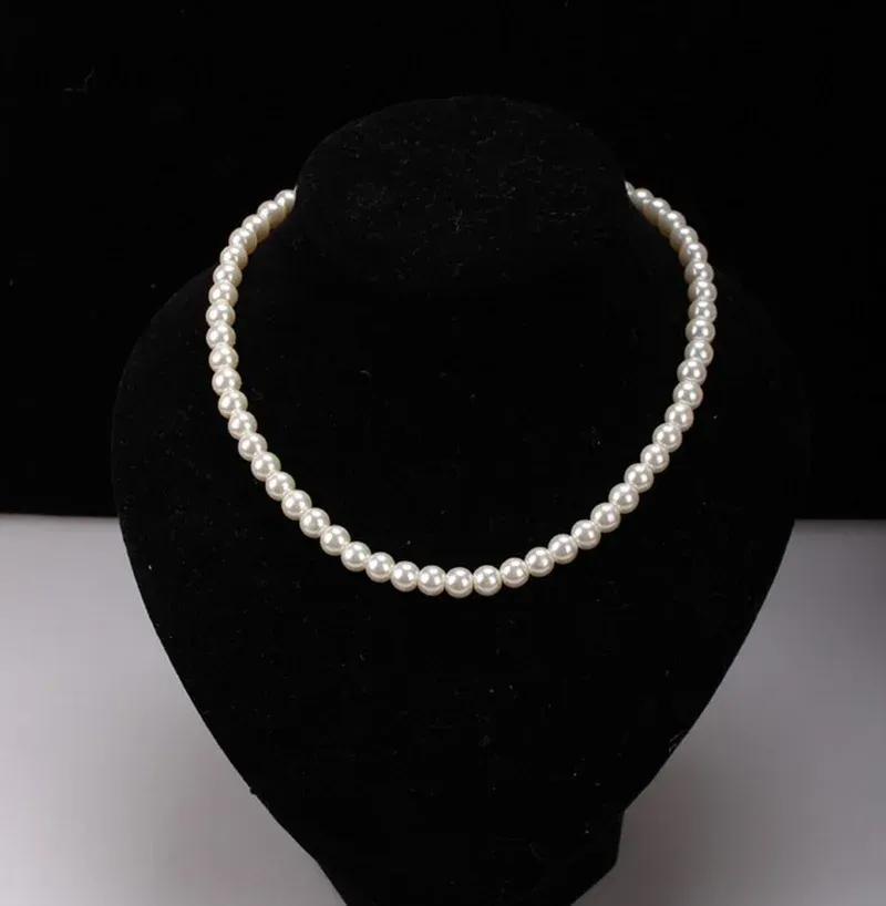 Collares 1 Strand Women Fashion Jewelry Pearl Collar 42cm 8 mm Declaración de moda NUEVA IMITAR BOADAS PERLA PARA LA DISCULA