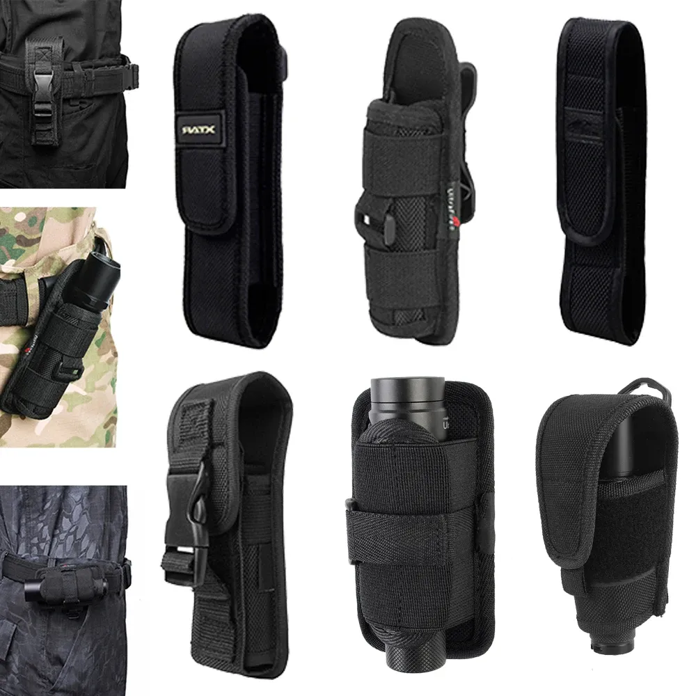 Scopes Tactical Molle Ficklight Holster Pouch Protable LED Torch Cover Case EDC Tool Holder Fick för utomhusjaktcamping