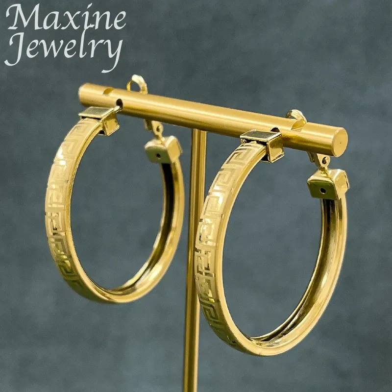 Oorbellen eenvoudig 24k goud vergulde oorbellen sieraden set Circle Hoop oorrel voor vrouwen ronde lus Dubai trendy huwelijksverjaardag geschenken