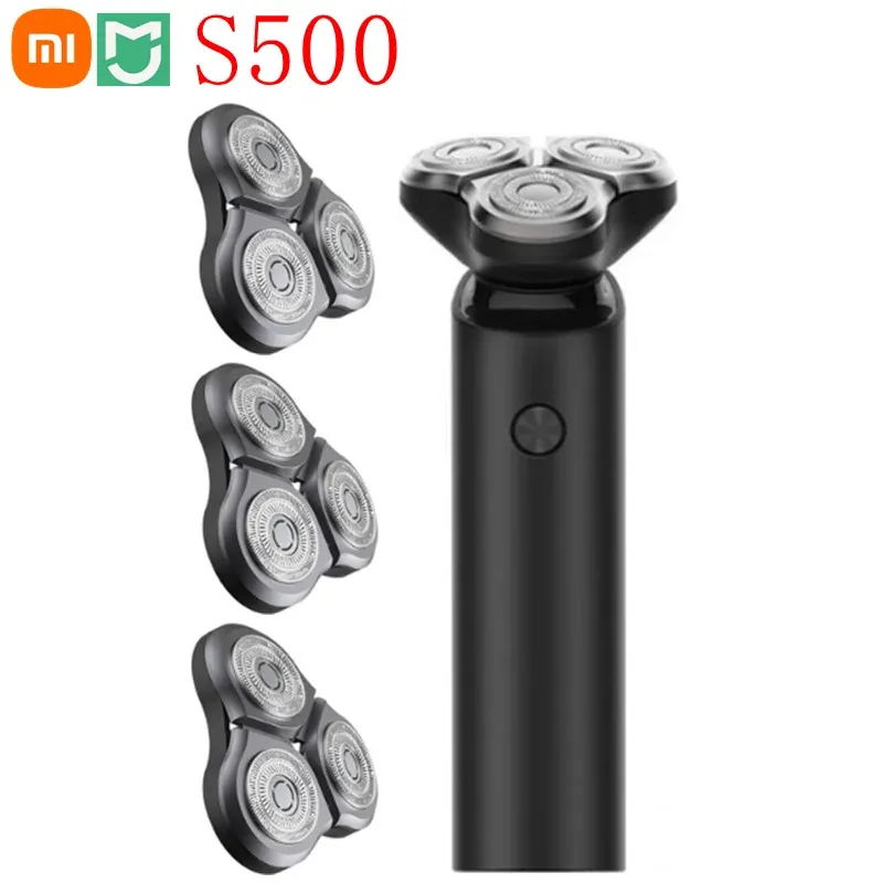 シェーバーXiaomi Mijia Electric Shaver S500 IPX7防水男性Razor Beard Trimmer 3 Head Dry Wet Dual Blade Comfy Clean