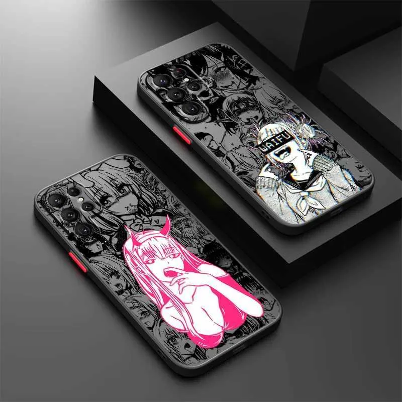 Téléphone portable pare-chocs anime fille mignonne pour Samsung S24 S23 S22 S21 S20 S10 Fe Note 20 10 Ultra Lite Plus Fixted Translucent Phone Case Y240423