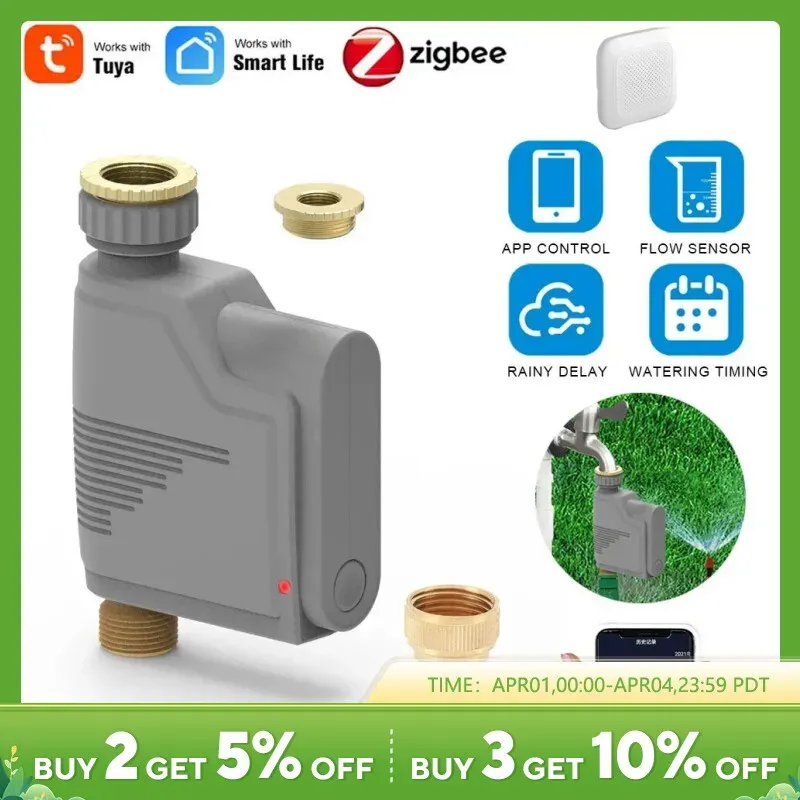 Controle Wi -Fi Garden Watering Timer Smart Sprinkler Sistema de irrigação por gotejamento Construído Recorder de água Fluxo de flores Controlador de água para água