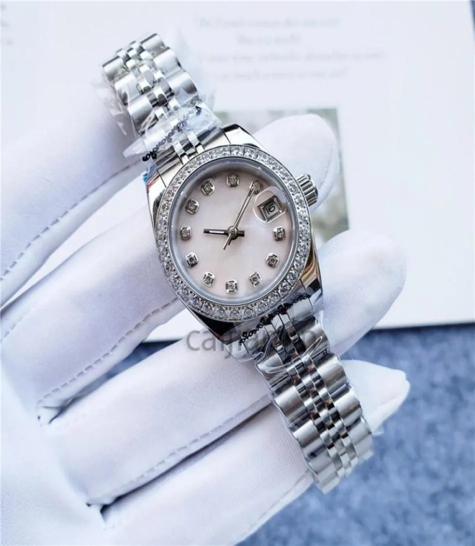 السيدات أوتوماتيكية ساعة ميكانيكية خاتم الماس حزام الفولاذ المقاوم للصدأ 2831mm حجم صغير 8452050