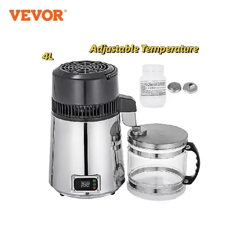 Purifiers VeVor 4L Water Distiller Filter Hine Distillation Distillation Purifier Moonshine Apparatus DIY Dispenser Kit For Home Appliance