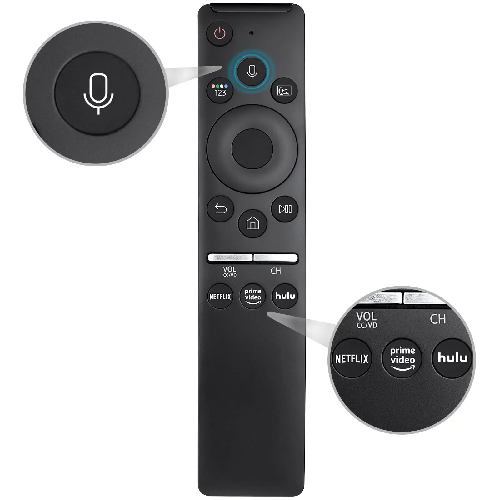 Contrôle Universal Voice Remote Control Remplacement Remote compatible avec Samsung Smart TV LED QLED 4K 8K CRISTAL