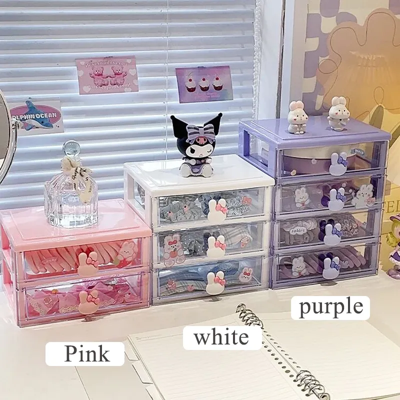 Bins Desktop Storage Box Kawai Lade Sorteer Cabinet Haaraccessoires Opslag Student Penhouder Potlood Case Office Home Organizer