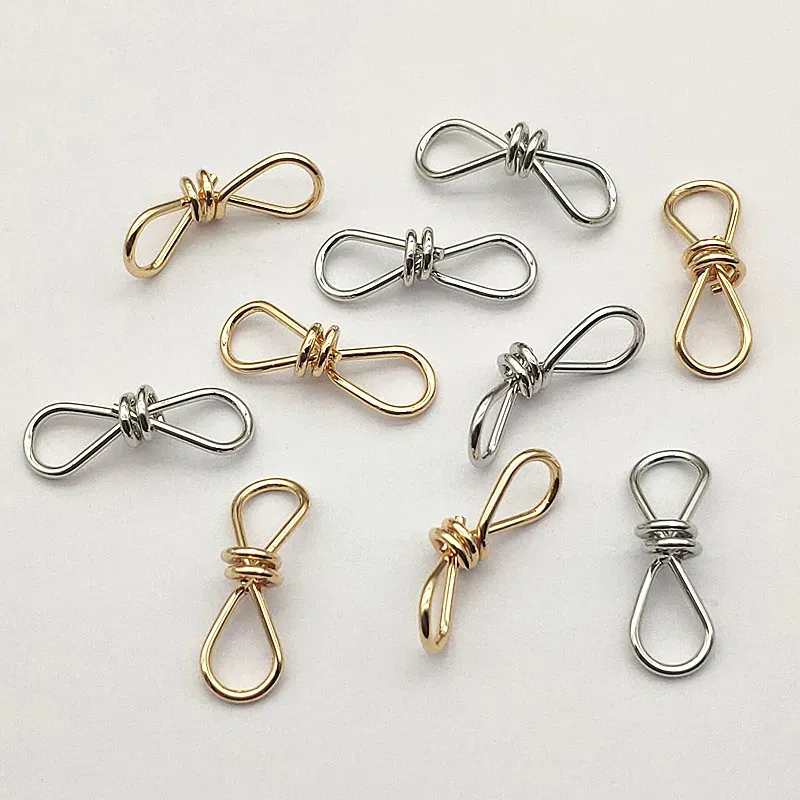 Necklaces New Arrival! 24x8mm 100pcs Brass Pendants Knot Connectors For Handmade Necklace/Earring DIY Parts,Jewelry Findings&Components