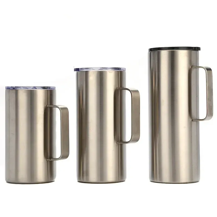 16/22/30oz Stainless Steel Tumbler Double Wall Vacuum Insulated Coffee Mug Travel Mug Works Great for Ice Drink Beverage 240416