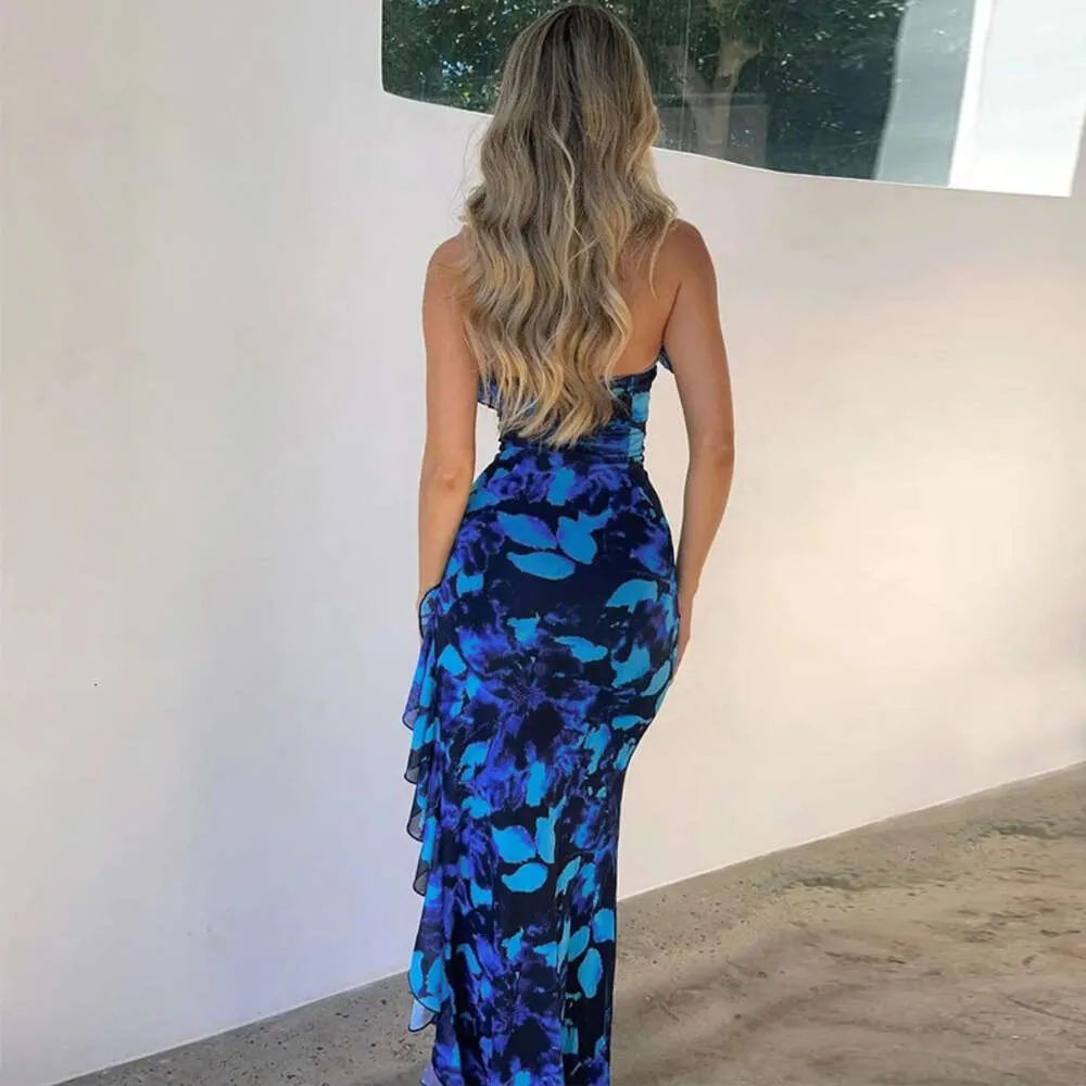 Women's Spring Fashion Hollow Open Back Lace Up Split Printed Dress from  Dhgate Basic & Casual Dresses - price 43.42