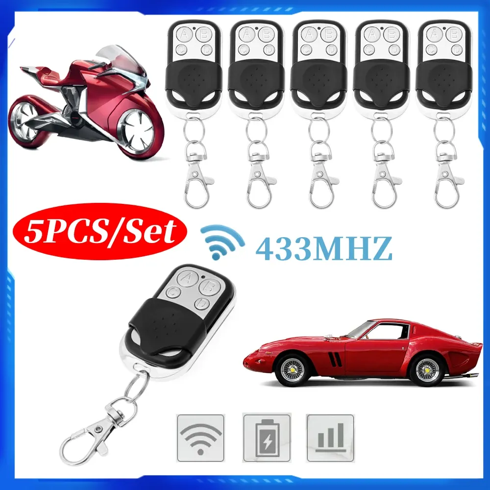 Control 10/5/1pcs 433MHz Remote Control Universal 4 Button Smart Copy Duplicator Cloning Code Car Key Electronic Garage Door Gate Opener