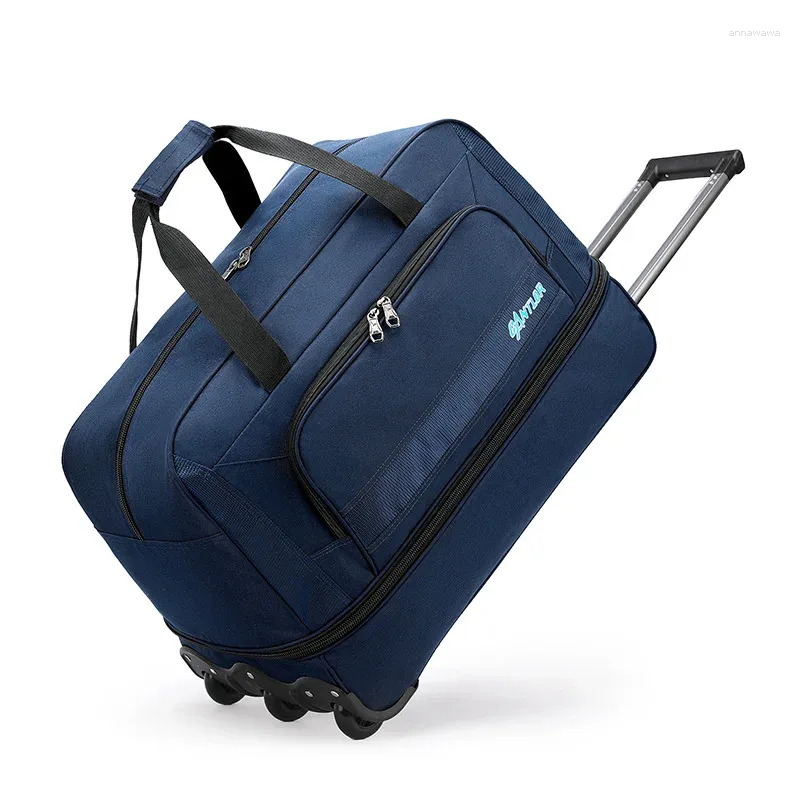 Suitcases Oxford Cloth Trolley Luggage Bag Large Capacity Travel Bags On Wheels Multifunction Scalable Fashion Zipper Hand