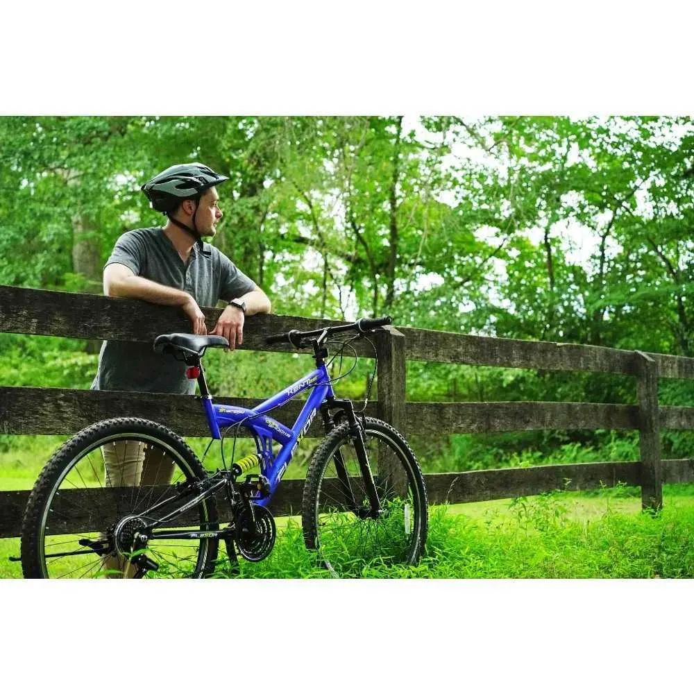 Cyklar 2023 Nya Kent Bicycles 29 in. Flexor Mens Dual Suspension Mountain Bike Blue Y240423