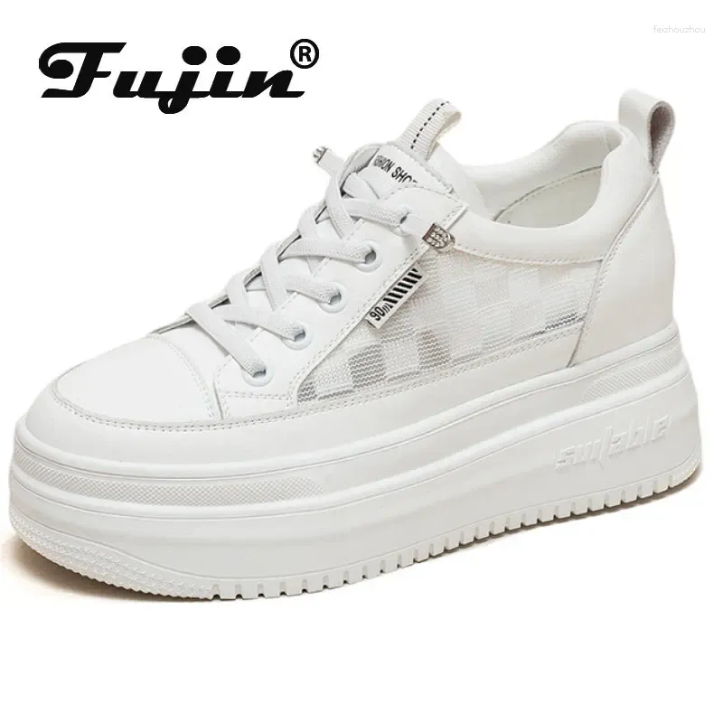 Scarpe casual Fujin da 9 cm Air Mesh Guida Sneaker Piattaforma estiva Piattaforma estiva Vulcanizzare i tacchi nascosti con marca ad alta marca traspirante