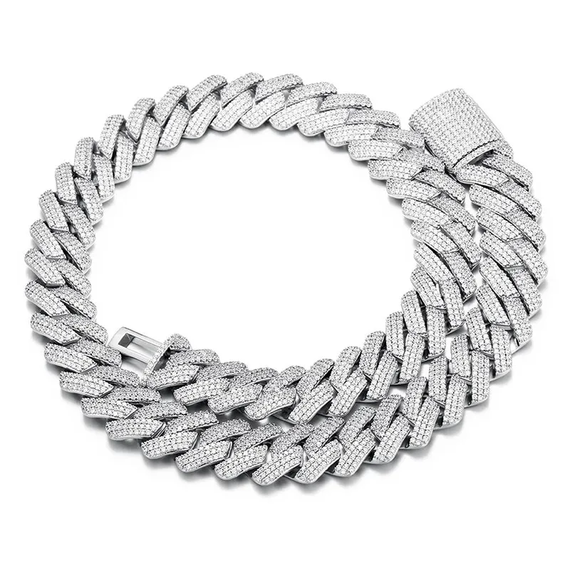 Miami lodowane z kubańskiego łańcucha łańcucha naszyjnika dla mężczyzn 3 rzędu bling cz cz diament o szerokości 20 mm łańcuchy naszyjniki z korka choker hip hop grube 18 -krotnie złota biżuteria prezent