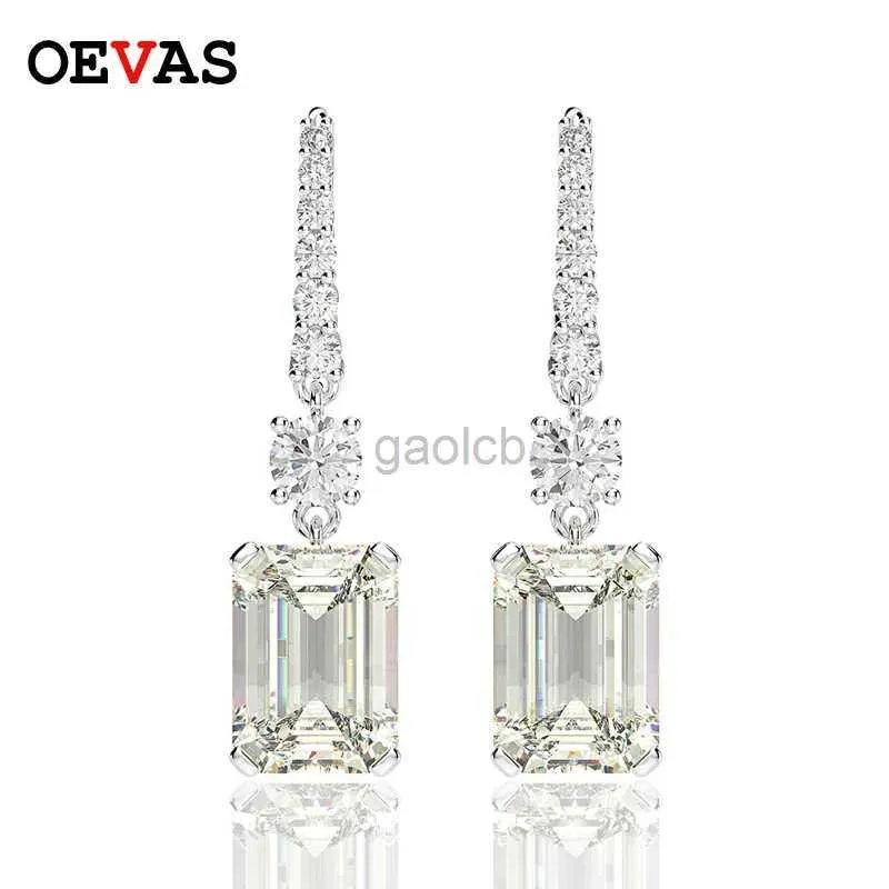 Свиная люстра oevas Luxury 925 Серебряное серебро, созданное Moissanite Gemstone Белое золото, серьги крючков крюч