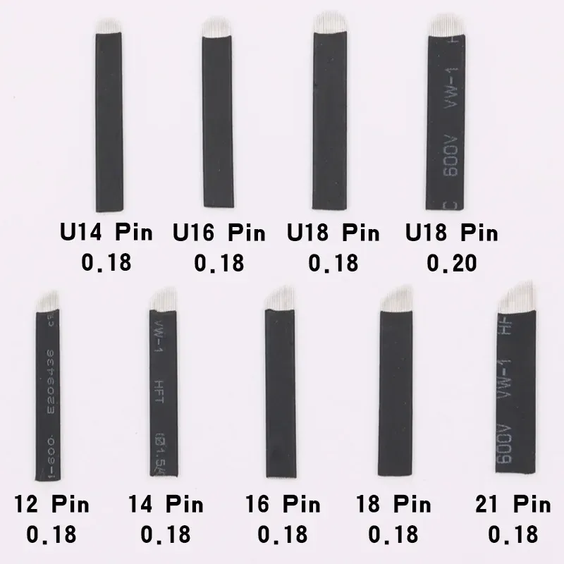 MACCHINE 50pcs 0,18 mm Nero Tebori Blade Ago per sopracciglia per sopracciglia tatuare Manuale Accetti da ricamo da ricamo Accessori per tatuaggi