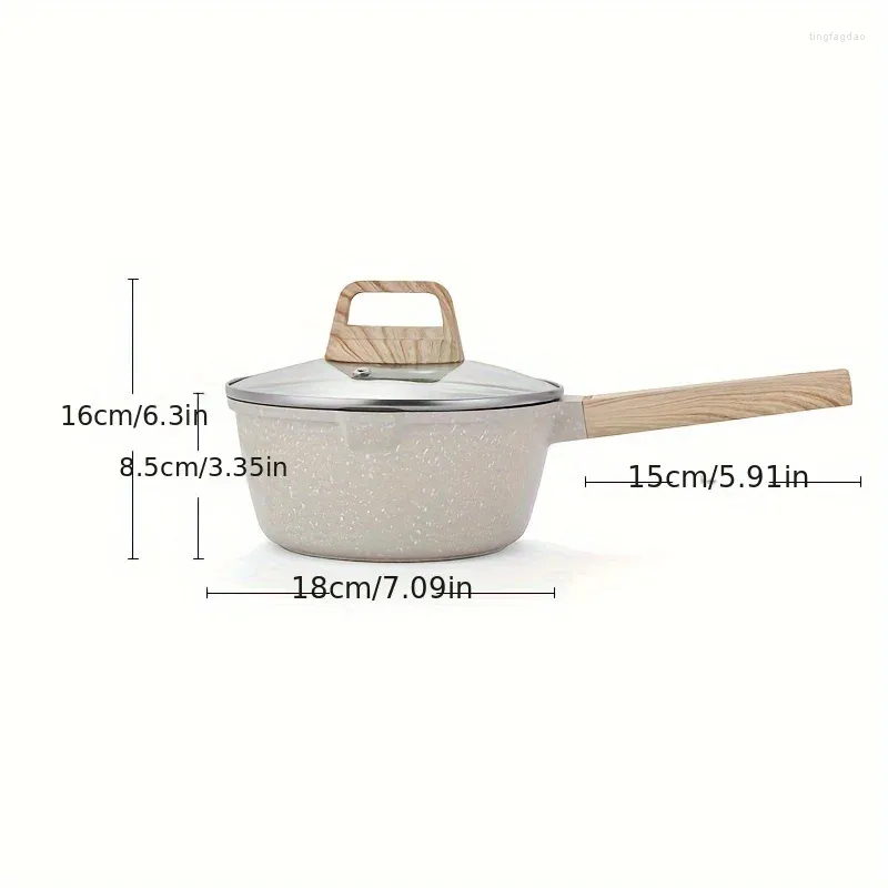 Pans 1pc Small Milk Pot Auxiliary Food Frying And Boiling Integrated Non Stick Household Multi-functional Soup