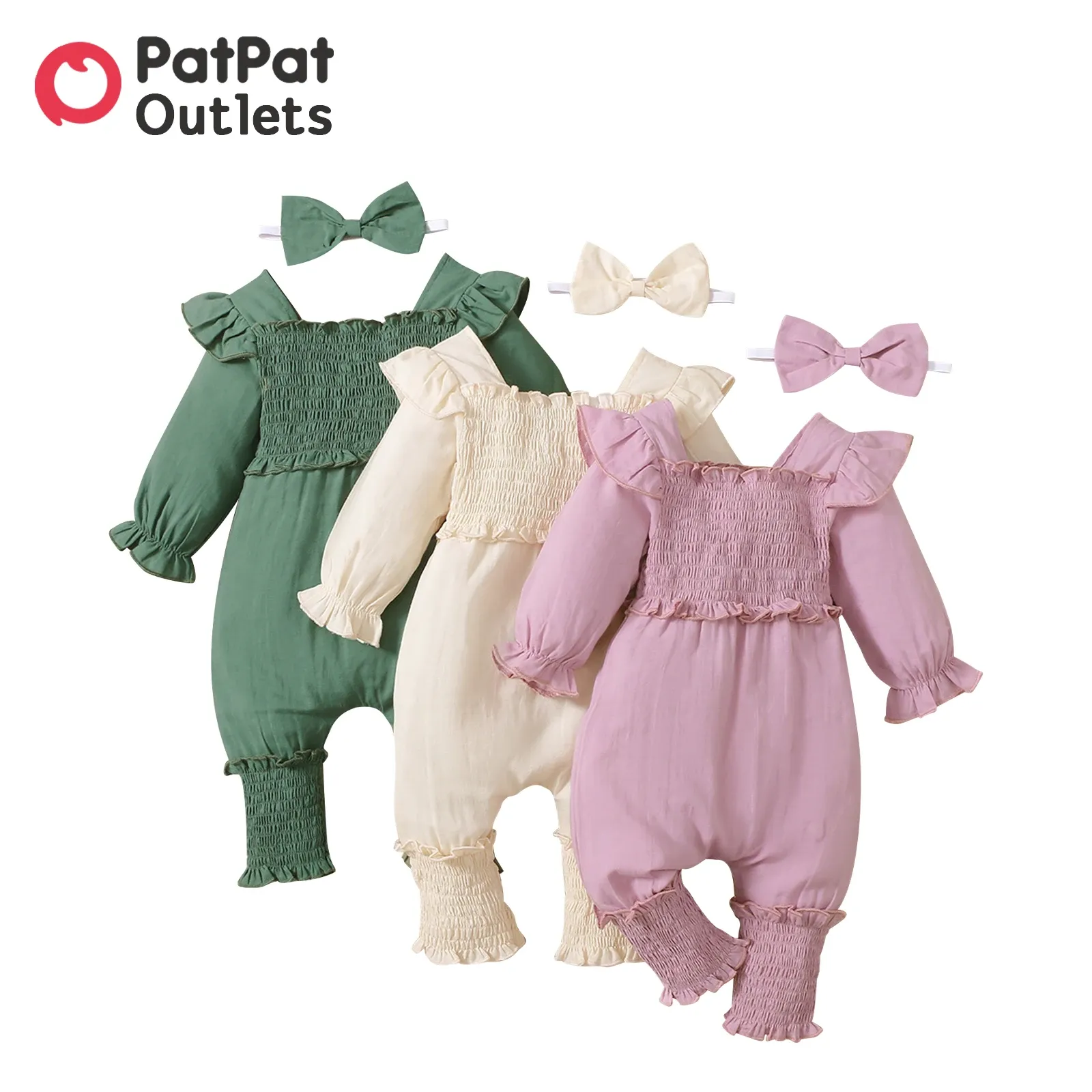 Pezzi patpat 2pcs neonati neonati per bambina vestiti per bambina neonati a costola casual a costola saltaio solido salta