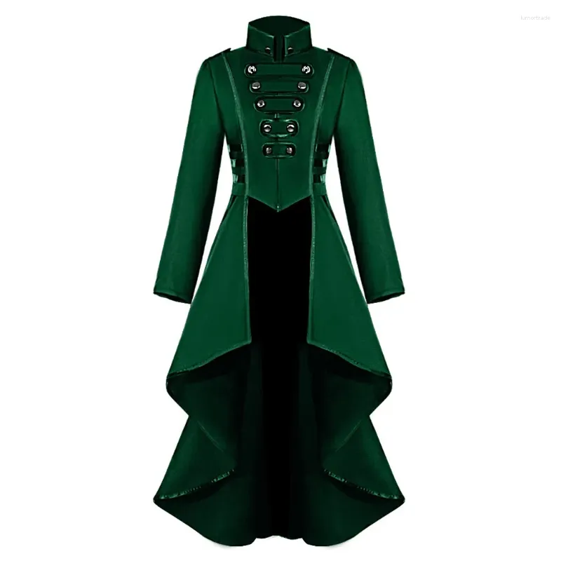 Casual Dresses Retro Medieval Steampunk Costumes Gothic Cosplay Women's Tailcoat Jacket Lady Victorian Coat Halloween Party Tuxedo