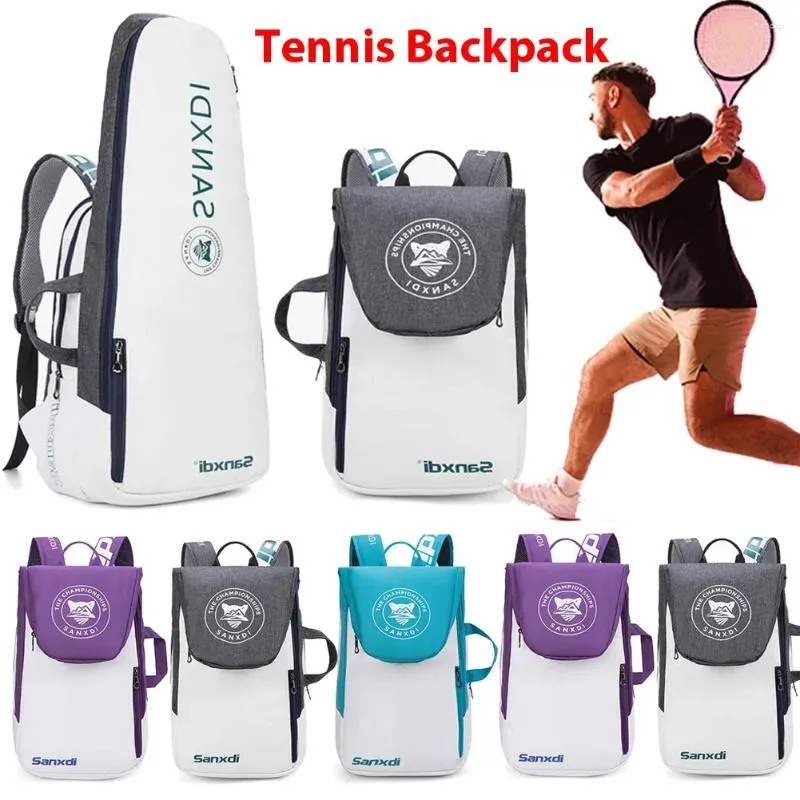 Bolsas ao ar livre Bolsa de tênis de grande capacidade 3 raquetes mochilas squash tenis ombro badminton raquete para tênis/pickleball/badminton