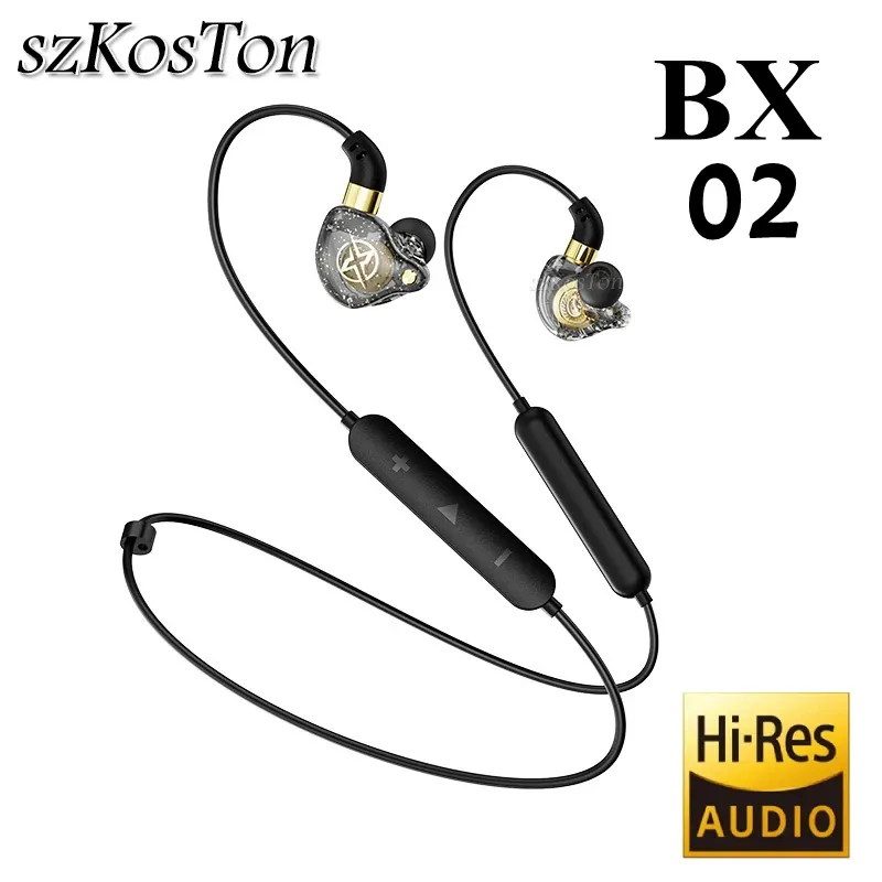 Headphones SZKOSTON BX02 Wireless Earphone HiFi Sport Headset Bluetoothcompatible 5.0 Headphone with Mic Noise Cancelling Earbuds Bass