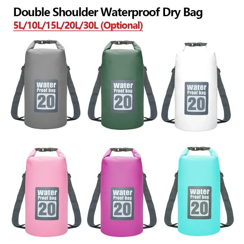 Bags Outdoor Swimming Bag 5L/10L/15L/20L/30L Waterproof Dry Bag Backpack Water Floating Bag Sack for Rafting Boating River Trekking