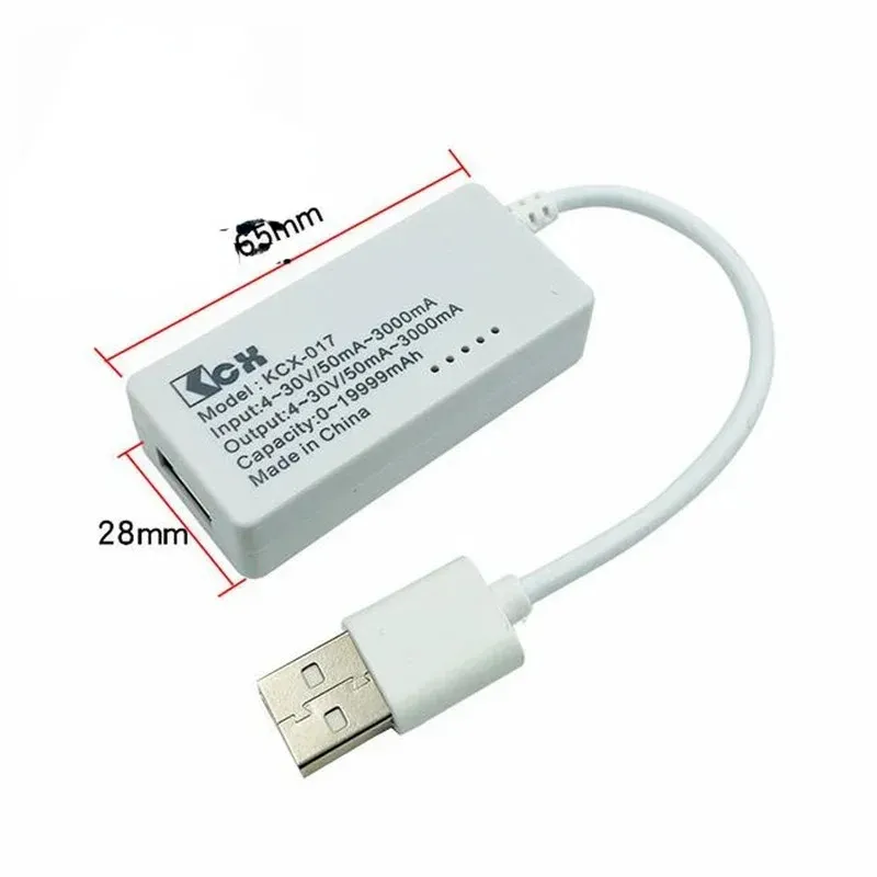 White Tail LCD Backlight LCD Digitale Bildschirmanzeige USB Amperemeter Voltmeter Ladekapazitätstestmesser Detektor