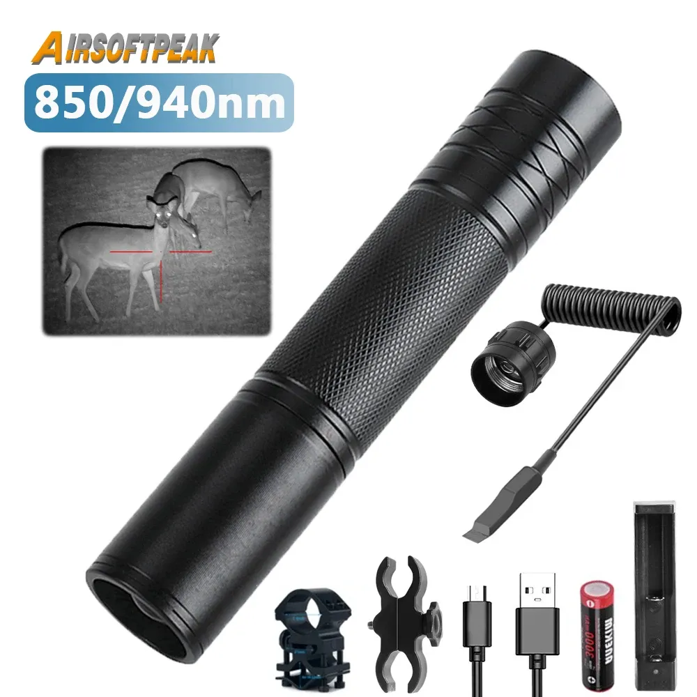 Światła 850 nm/940 nm Latka na podczerwień VSCEL IR Torch Zoomabilna Illuminator podczerwieni do Nictision Scope Tactical Bronie Light