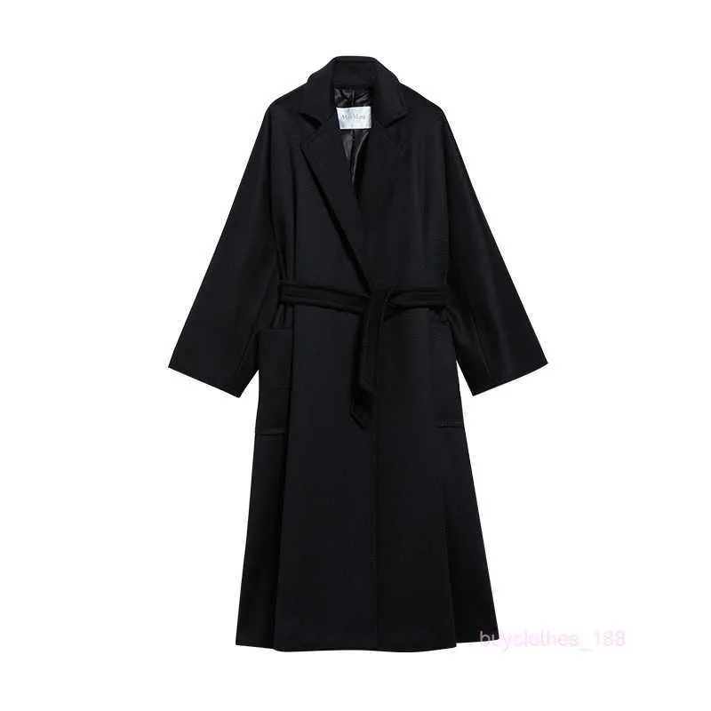 Płaszcz designerski kaszmirowy płaszcz luksusowy płaszcz Maxmaras kolekcja damska solid kolor lapowy