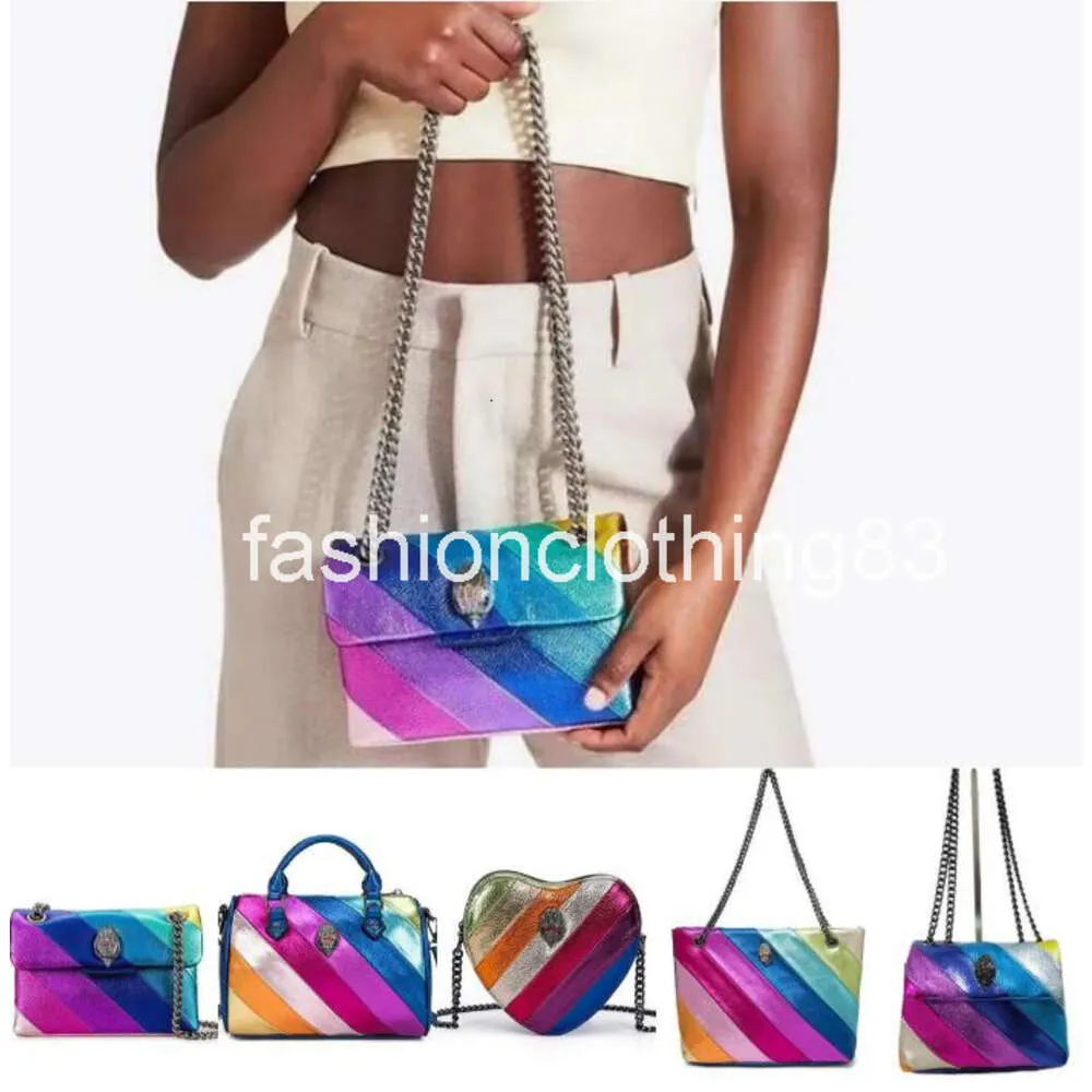 Women Kurt Geiger handbag heart shaped Crossbody bag designer eagle Rainbow Leather silver chain Shoulder Strap Men Bumbag Travel chest Bags pochette clutch tote